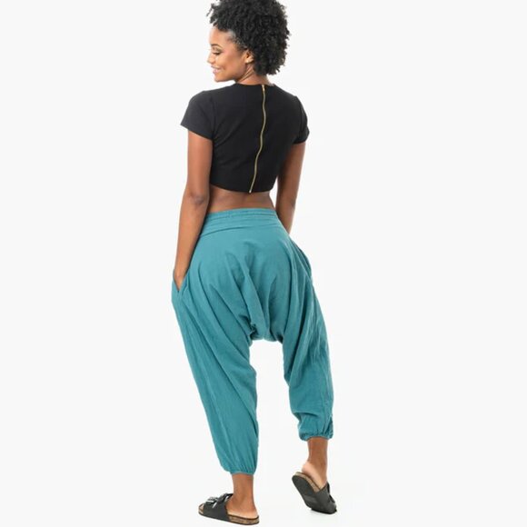 Winter Savannah Harem Pant Unisex Yoga Travel Baggy Cotton Boho Hippie - Picture 4 of 10